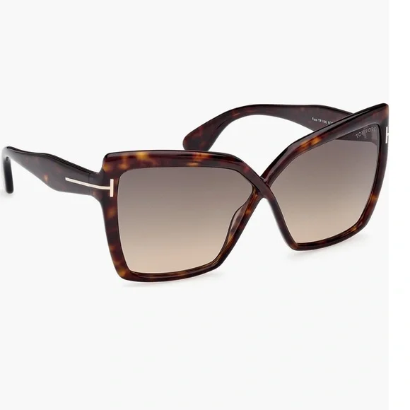 Tom Ford Havana Butterfly Sunglasses - Picture 3 of 10
